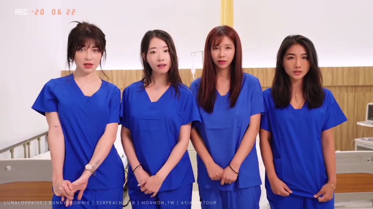 ssrpeach联合吴梦梦等多位极品网黄共演，性感小护士一定要拿A+，一个接一个把制服慢慢脱下来故意逗弄挑衅直到全身一丝不挂
